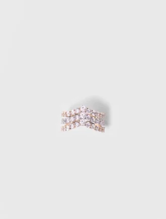 Bague bicolore en strass