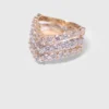 Bague bicolore en strass