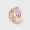 Bague bicolore en strass