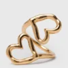 Bague double cœur plaquée or Bague double cœur plaquée or