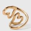 Bague double cœur plaquée or Bague double cœur plaquée or