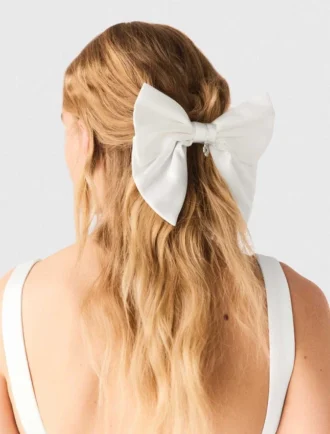 Barrette à nœud effet satiné