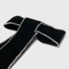 Barrette à nœud en velours et strass Barrette à nœud en velours et strass