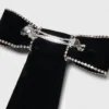 Barrette à nœud en velours et strass Barrette à nœud en velours et strass