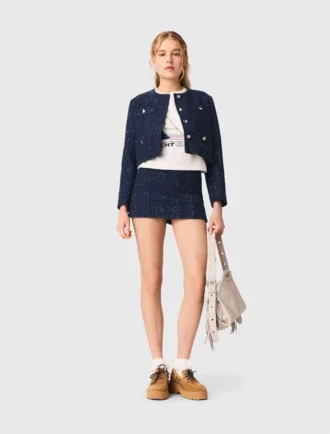 Blazer court orné