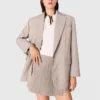 Blazer de costume à rayures strass