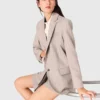 Blazer de costume à rayures strass