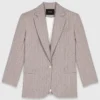 Blazer de costume à rayures strass
