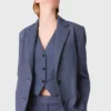 Blazer de costume structuré à strass