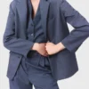 Blazer de costume structuré à strass