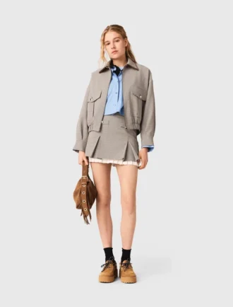 Blouson aviateur à carreaux