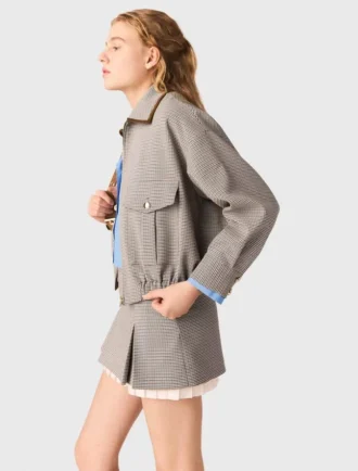 Blouson aviateur à carreaux
