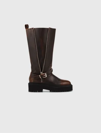 Bottes de motard en cuir