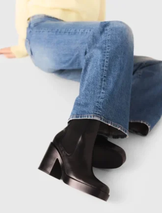 Bottines Chelsea en cuir à talons