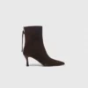 Bottines en daim marron chocolat à fermeture éclair