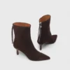 Bottines en daim marron chocolat à fermeture éclair