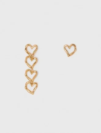 Boucles d&rsquo;oreilles cœur asymétriques