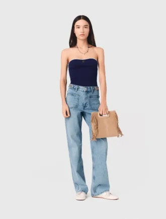 Bustier en maille contrastée