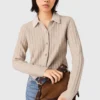 Cardigan avec col en perles amovible