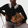 Cardigan avec col à perles amovible