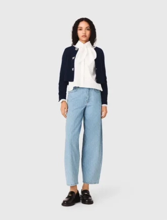 Cardigan à boutons-nœuds ornés de bijoux