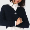 Cardigan à boutons-nœuds ornés de bijoux
