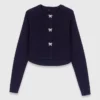 Cardigan à boutons-nœuds ornés de bijoux