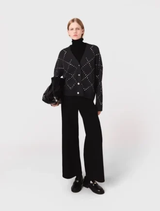Cardigan à carreaux strass