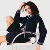 Cardigan à col bateau en maille torsadée