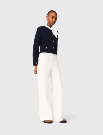 Cardigan à col brodé