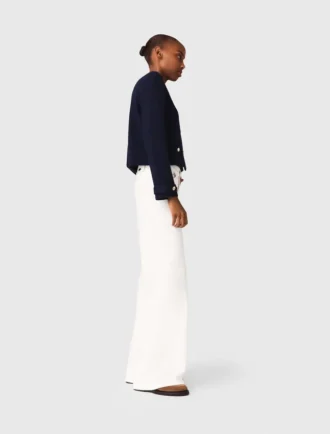 Cardigan à col brodé