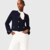 Cardigan à col brodé