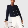 Cardigan à col brodé