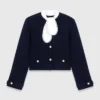 Cardigan à col brodé