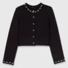 Cardigan court à détails bijoux