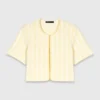 Cardigan court en maille fantaisie