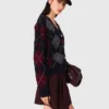 Cardigan court à motif argyle