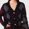Cardigan court à motif argyle