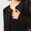 Cardigan en maille à strass Cardigan en maille à strass
