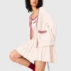 Cardigan long brodé