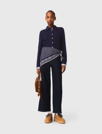 Cardigan polo avec bordures amovibles