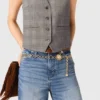 Ceinture à chaîne avec fleurs