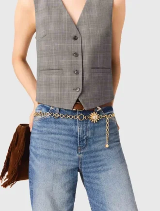 Ceinture à chaîne avec fleurs