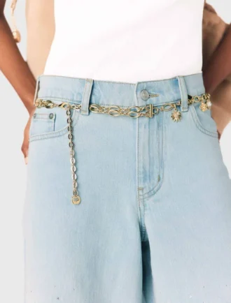 Ceinture à double chaîne avec breloques