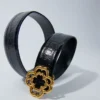 Ceinture double M en cuir effet croco
