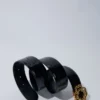 Ceinture double M en cuir effet croco