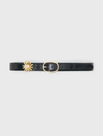 Ceinture en cuir avec bijou amovible