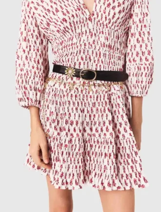 Ceinture en cuir avec bijou amovible