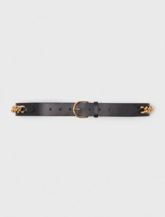 Ceinture en cuir avec détails en chaîne