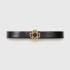Ceinture en cuir avec logo Clover